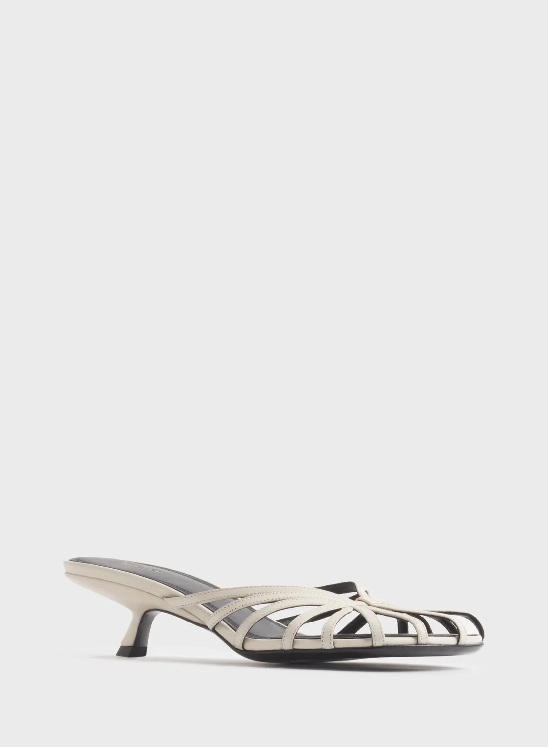 Mugler Knotted Strap Mules 45 weiß Leder