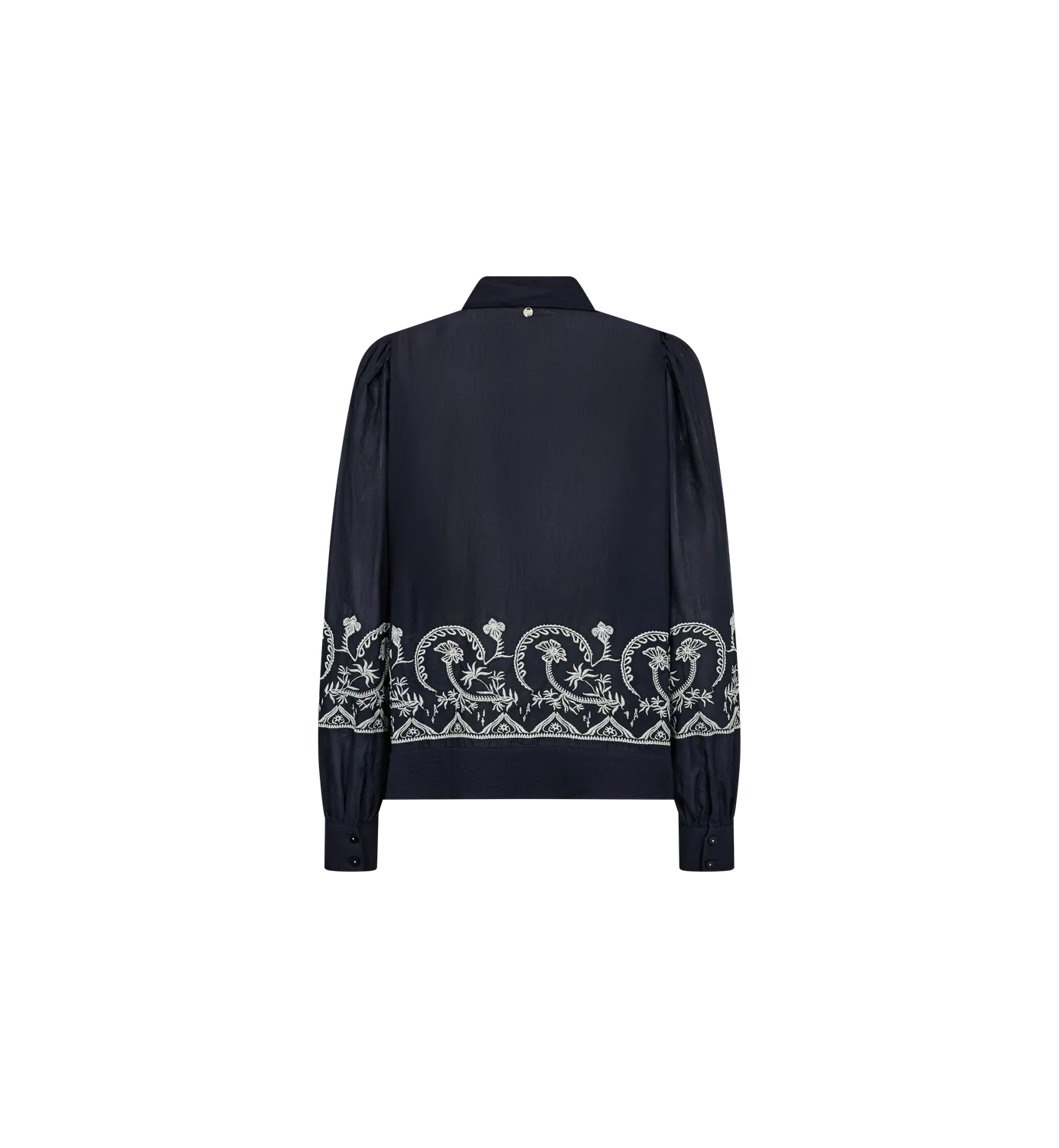 Mos Mosh MMSilca Lino Bluse Salute Navy bestickt