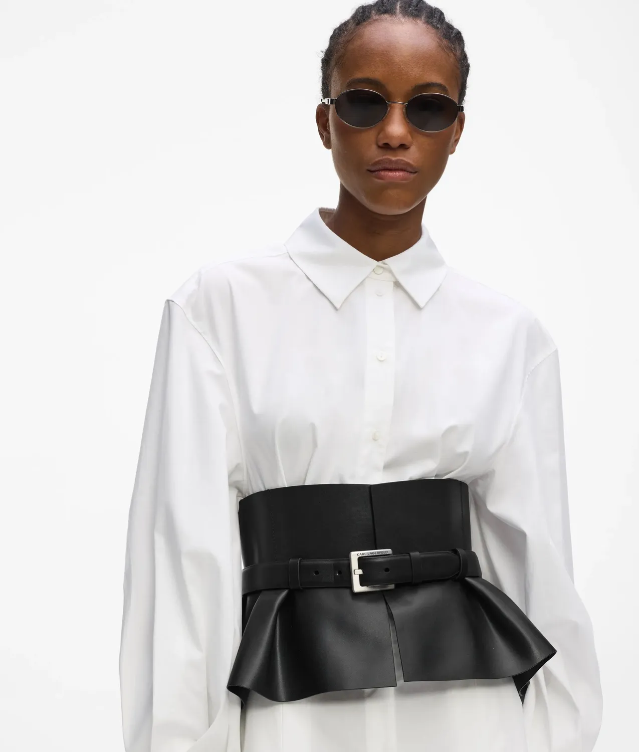 Karl Lagerfeld Corset Peplum Gürtel Leder