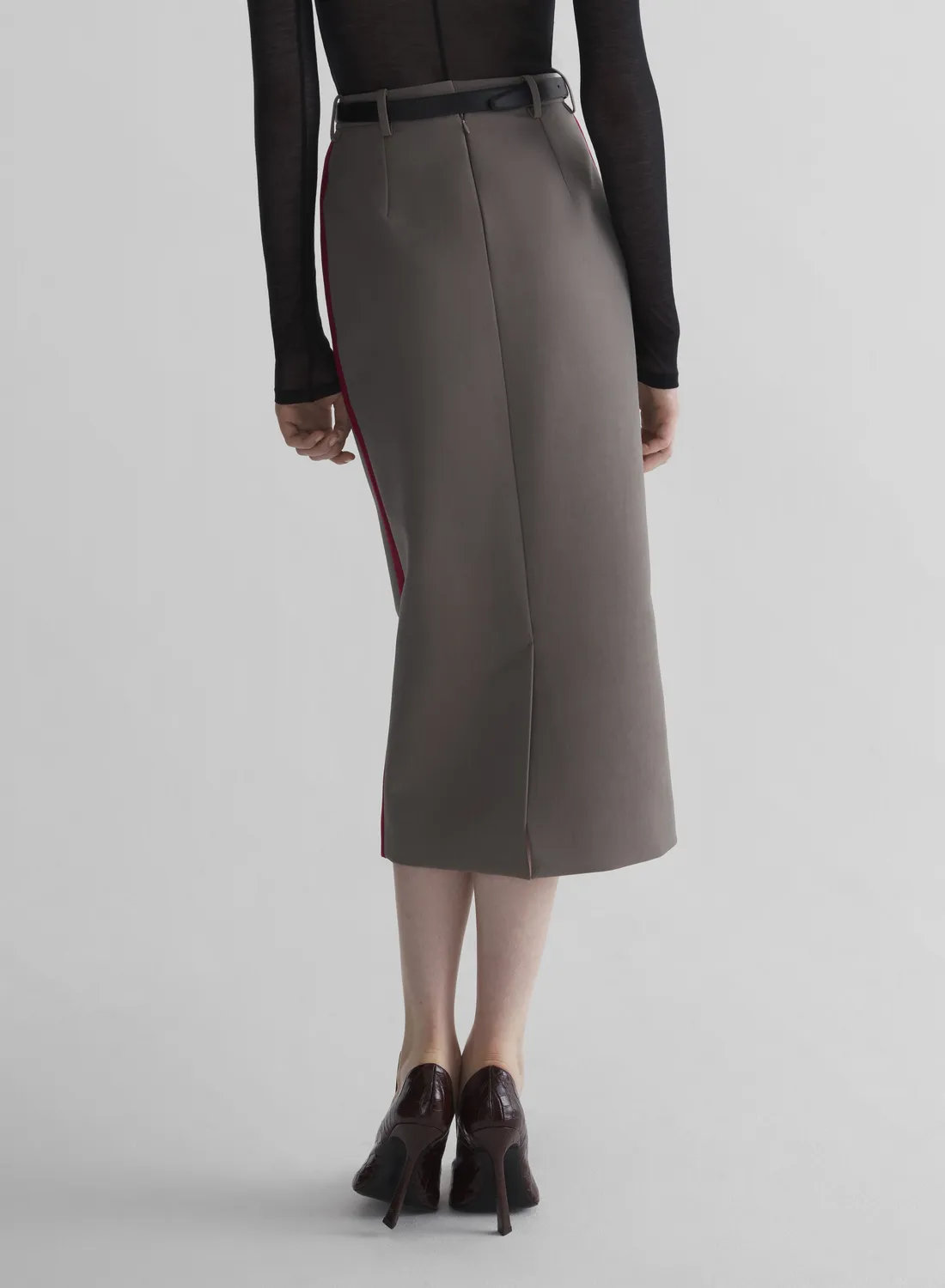 Mugler Pencil Skirt Midi Bicolor Wolle