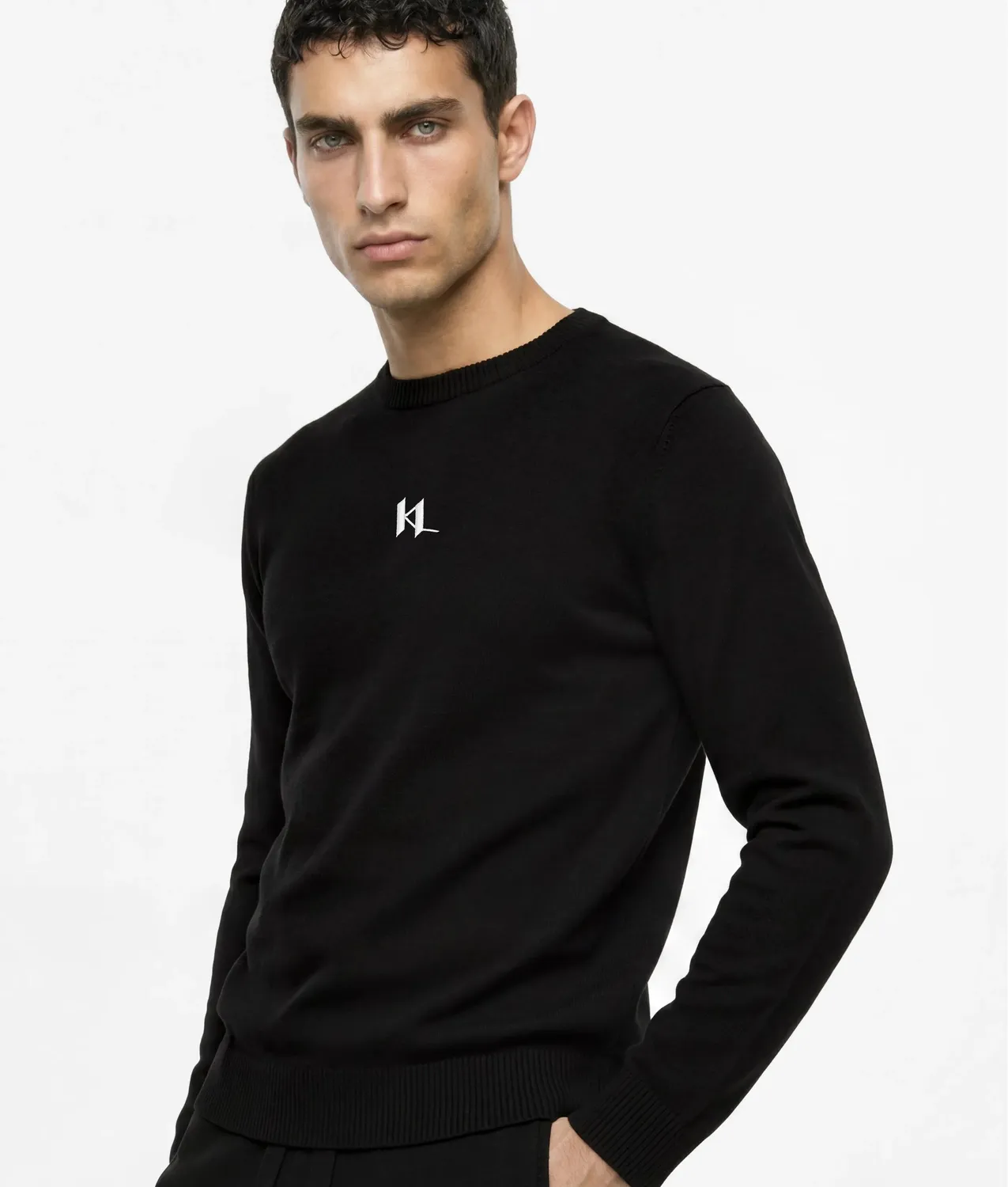 Karl Lagerfeld Monogram Cashmere Loungewear Pullover