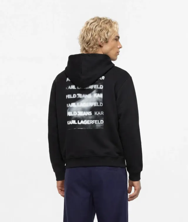 Karl Lagerfeld Ombré Box Logo Hoodie Baumwollhoodie
