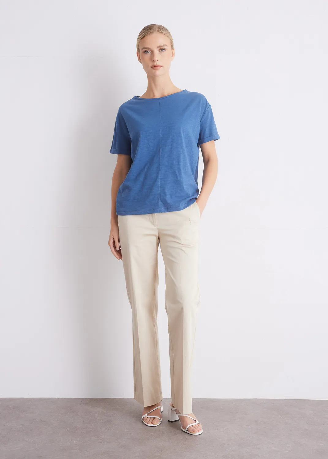 Senatex T-Shirt OCS Baumwolle Weiß Rundhals Basic