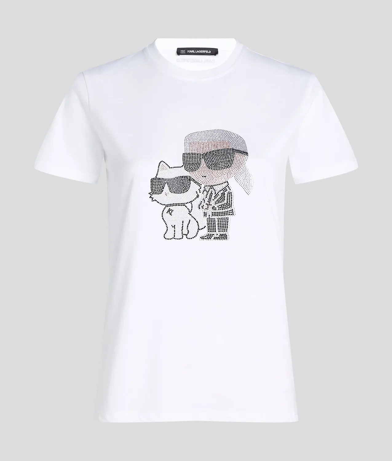 Karl Lagerfeld Ikon Karl Choupette T-Shirt Strass