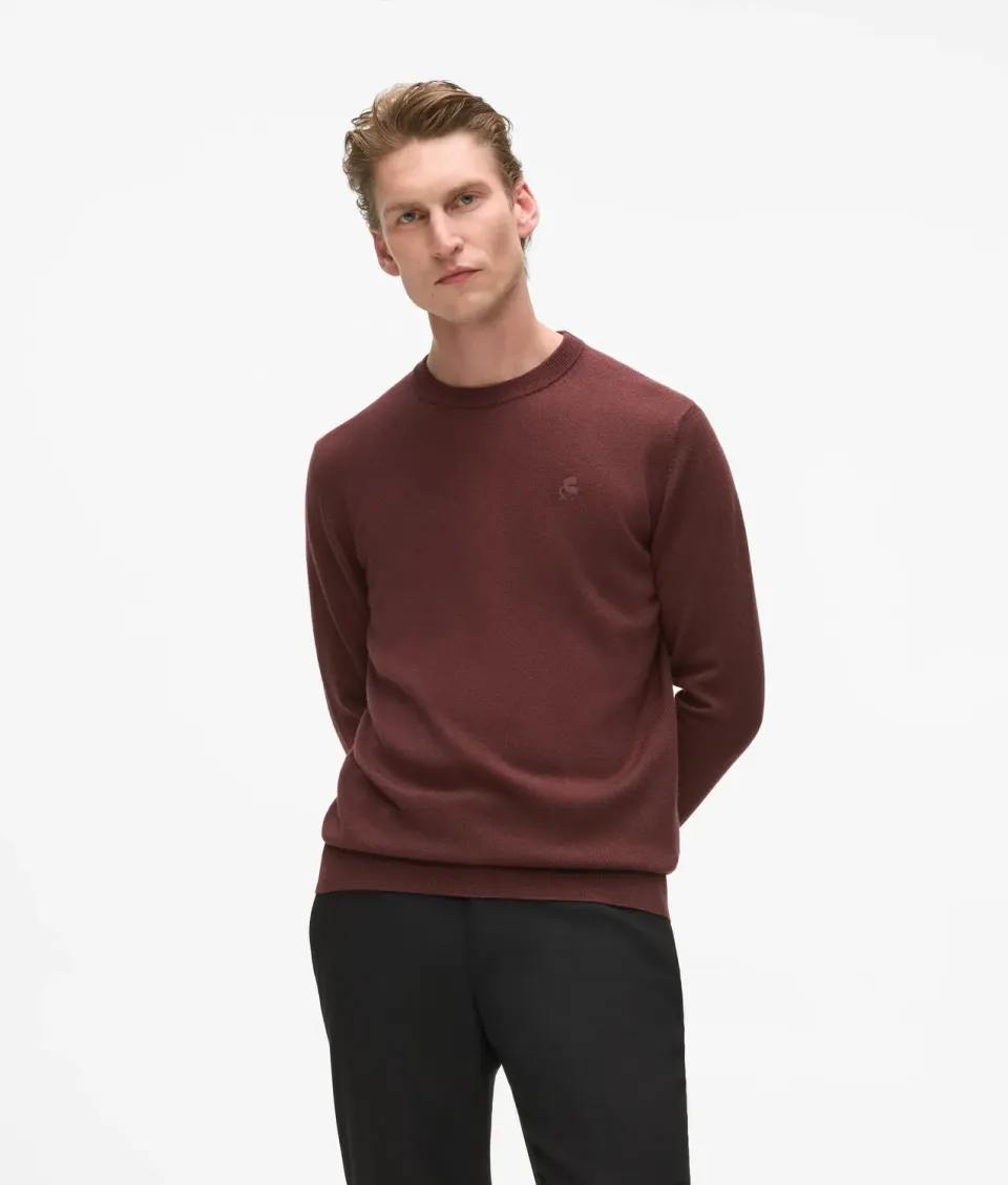 Karl Lagerfeld Wool Crew Neck Pullover Wolle Herren-Schnitt