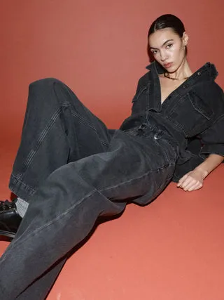 Mos Mosh MMHNoble Drapy Hose Twill-Denim schwarz