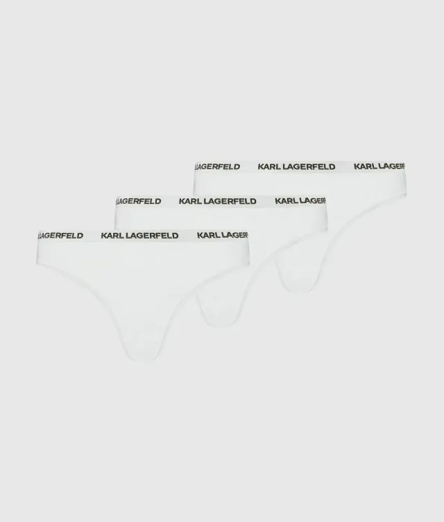 Karl Lagerfeld Logo String Tanga 3er-Pack Baumwolle