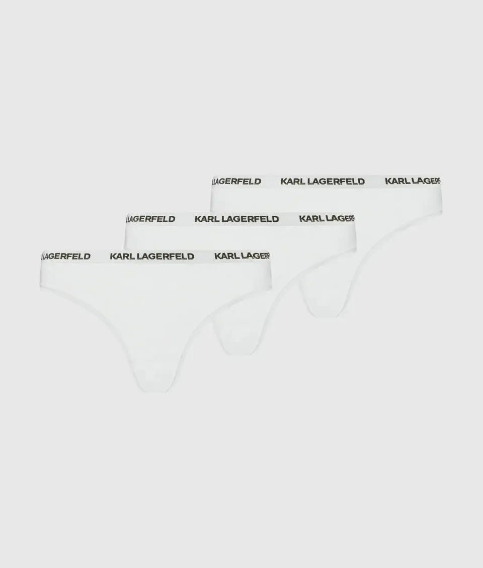 Karl Lagerfeld Logo String Tanga 3er-Pack Baumwolle