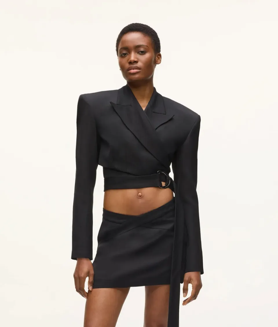Karl Lagerfeld KL Studio Wrap Blazer Wickelblazer cropped