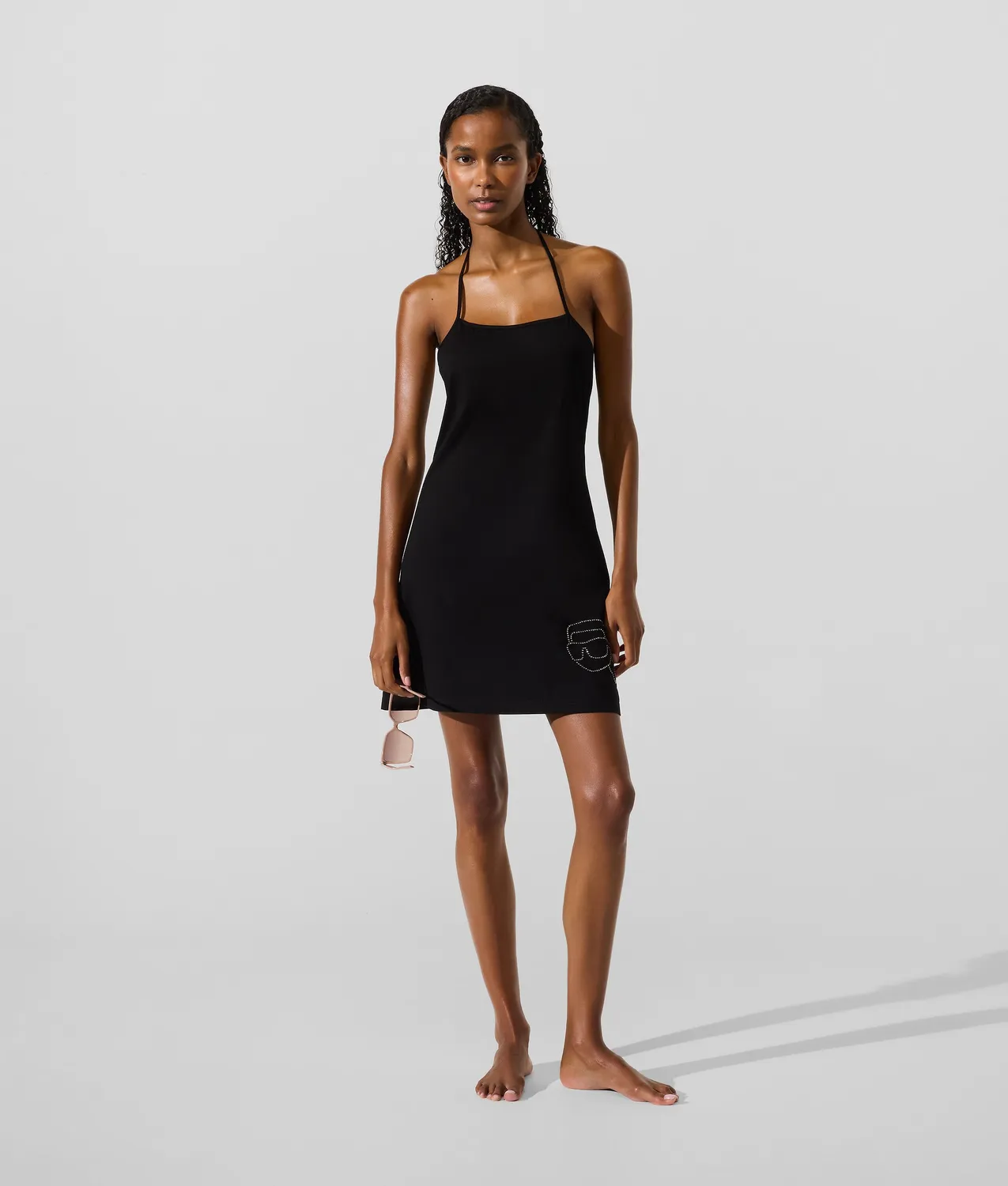 Karl Lagerfeld Ikon Rhinestone Strandkleid Neckholder
