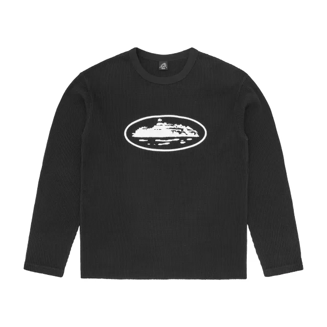 Corteiz Island Waffle Thermal Longsleeve Schwarz