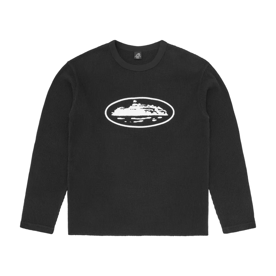 Corteiz Island Waffle Thermal Longsleeve Schwarz