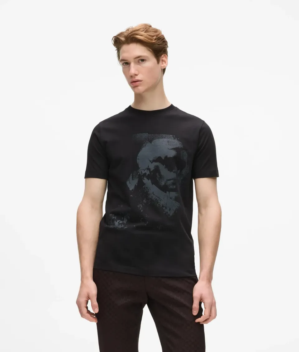 Karl Lagerfeld Portrait Print T-Shirt Herren Baumwolle