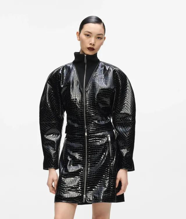 Karl Lagerfeld KL Studio Lederjacke Kroko Lammleder