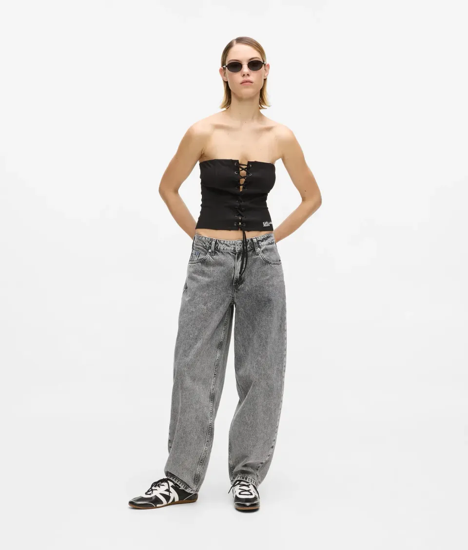 Karl Lagerfeld KL Jeans Mid-rise Barrel-Leg Jeans
