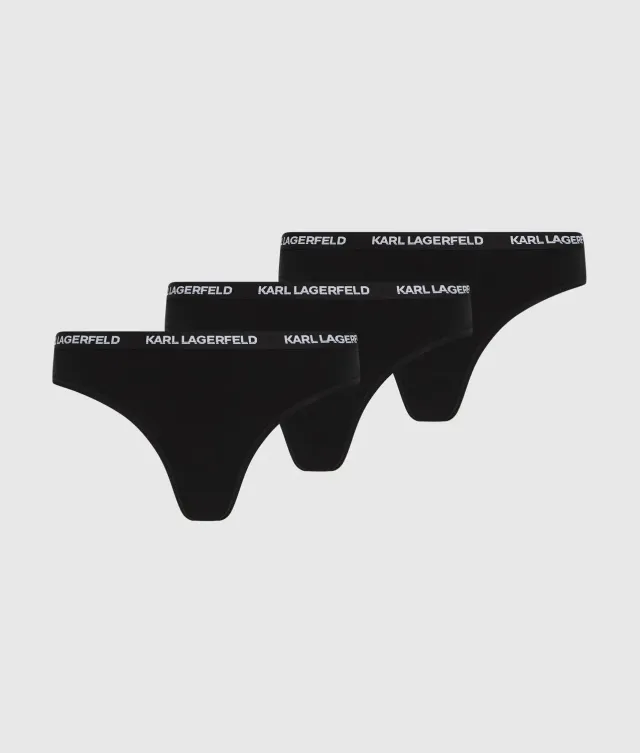 Karl Lagerfeld Logo String Tanga 3er-Pack Baumwolle