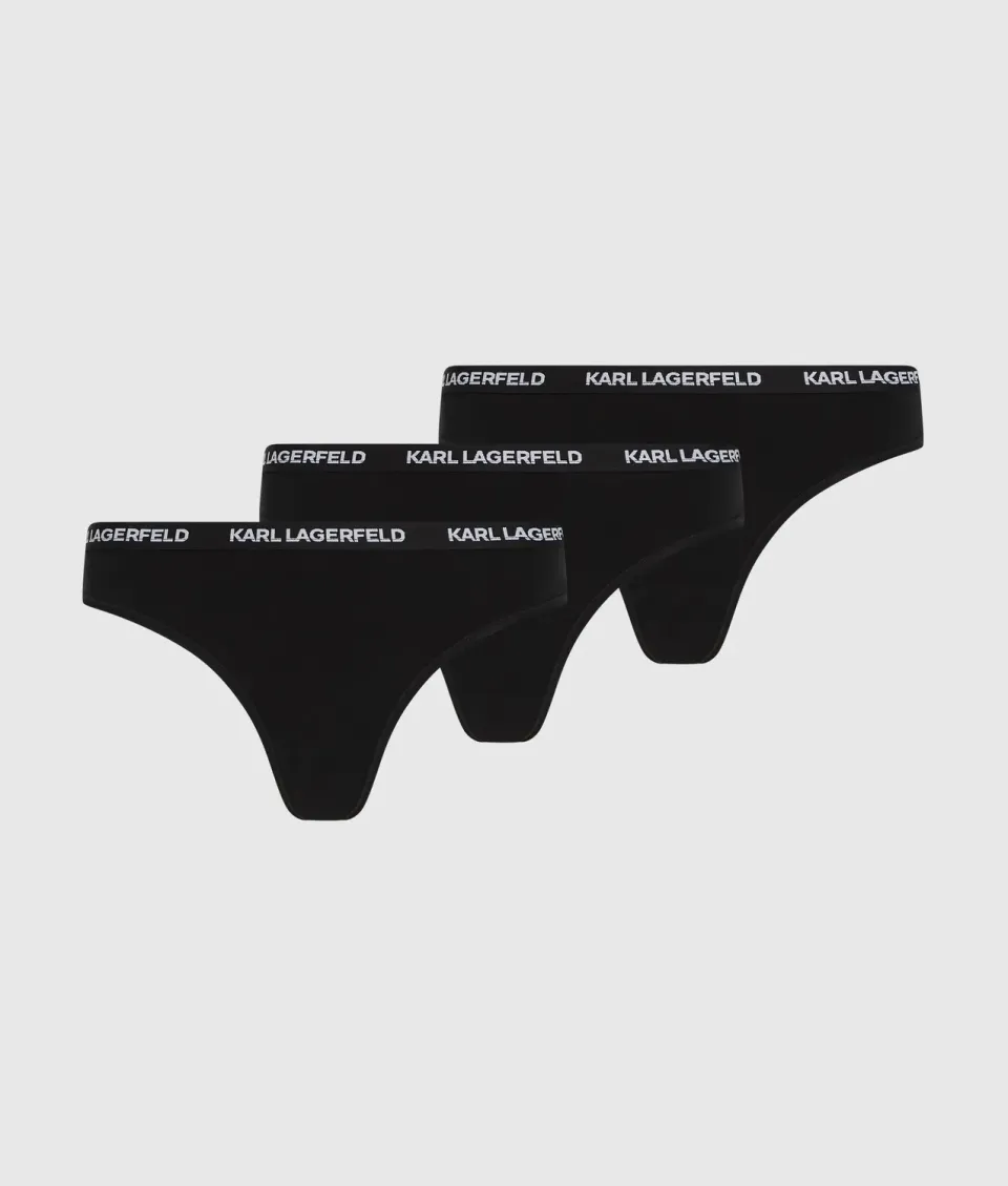 Karl Lagerfeld Logo String Tanga 3er-Pack Baumwolle