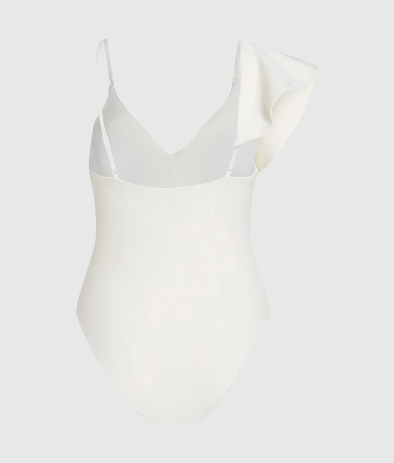 Karl Lagerfeld Signature Badeanzug Damen Rüschen V-Ausschnitt