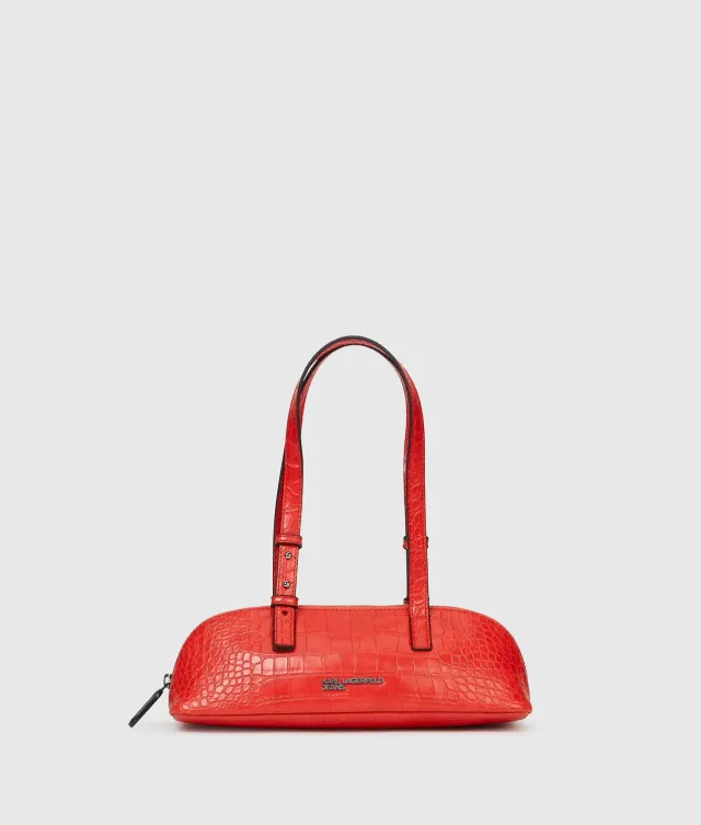 Karl Lagerfeld Croco Schultertasche Umhängetasche Kroko-Optik