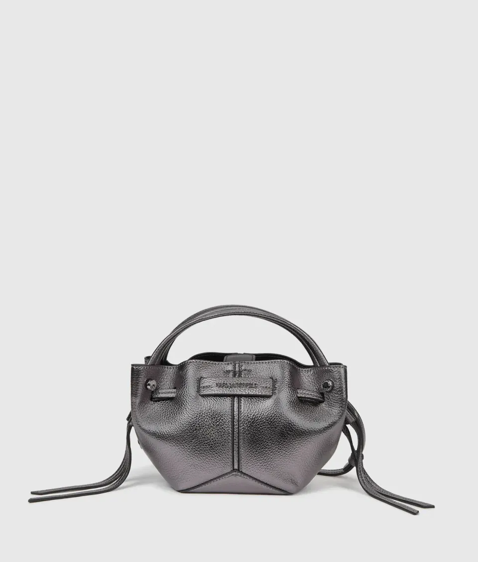 Karl Lagerfeld K/Pierced Bucket Bag Mini Metallic