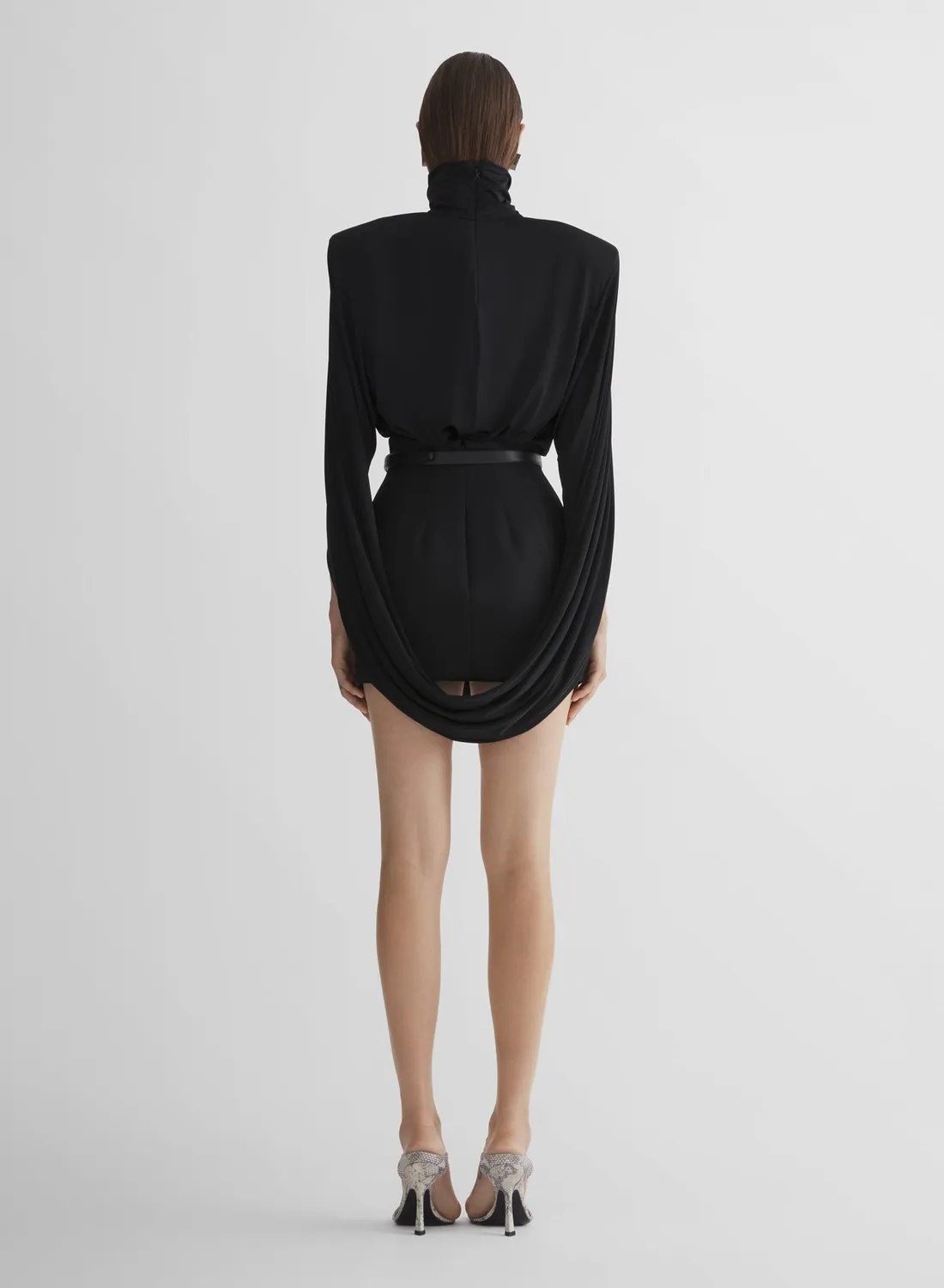 Mugler Tailored Mini Rock schwarz Wollmix tailliert