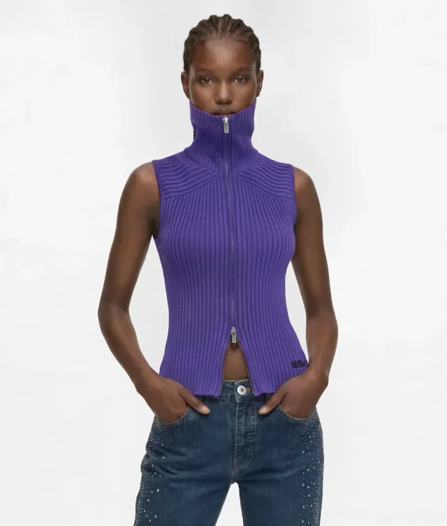 Karl Lagerfeld Jeans Zipped Knit Weste Damen Strick