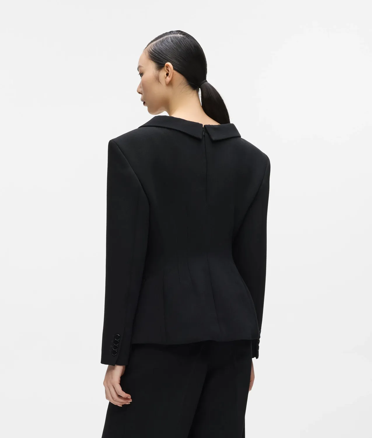Karl Lagerfeld KL Studio Wide Shoulder Blazer Wolle Zweireiher