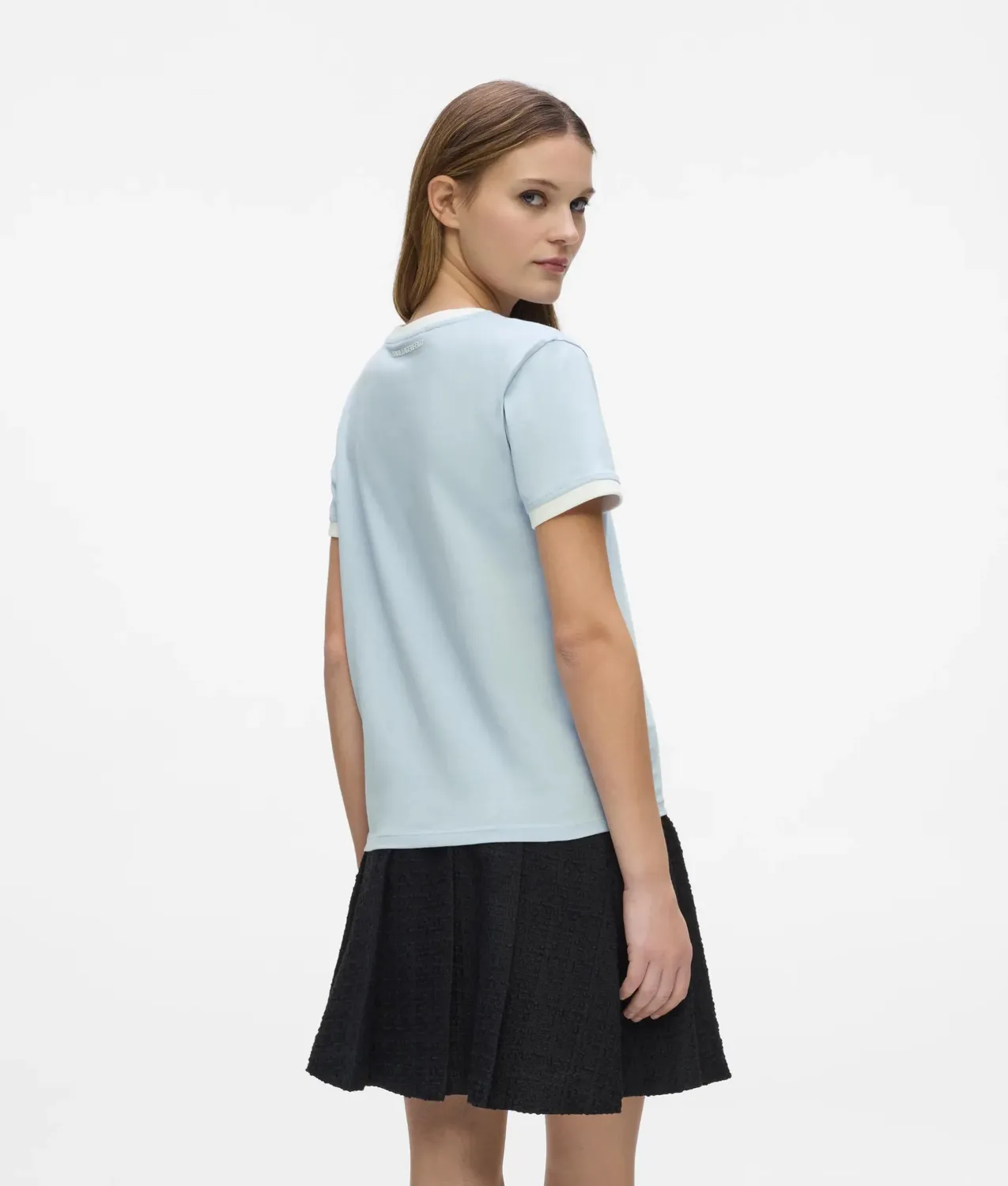 Karl Lagerfeld Ikon T-Shirt Paspel Bio-Baumwolle Damen