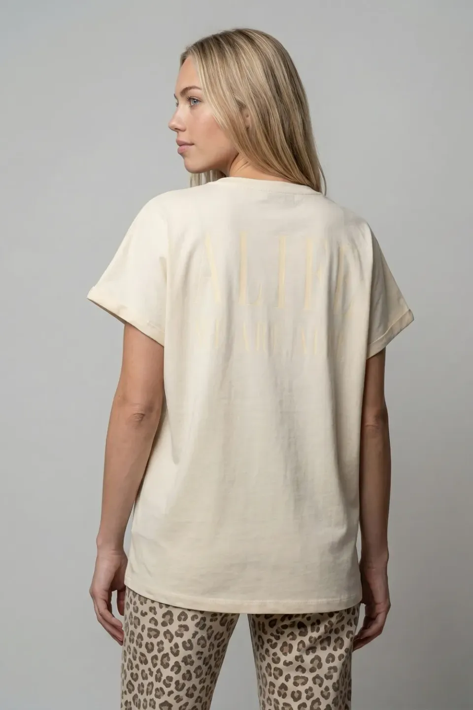 Alife & Kickin MagdalenaAK P T-Shirt Beige Print