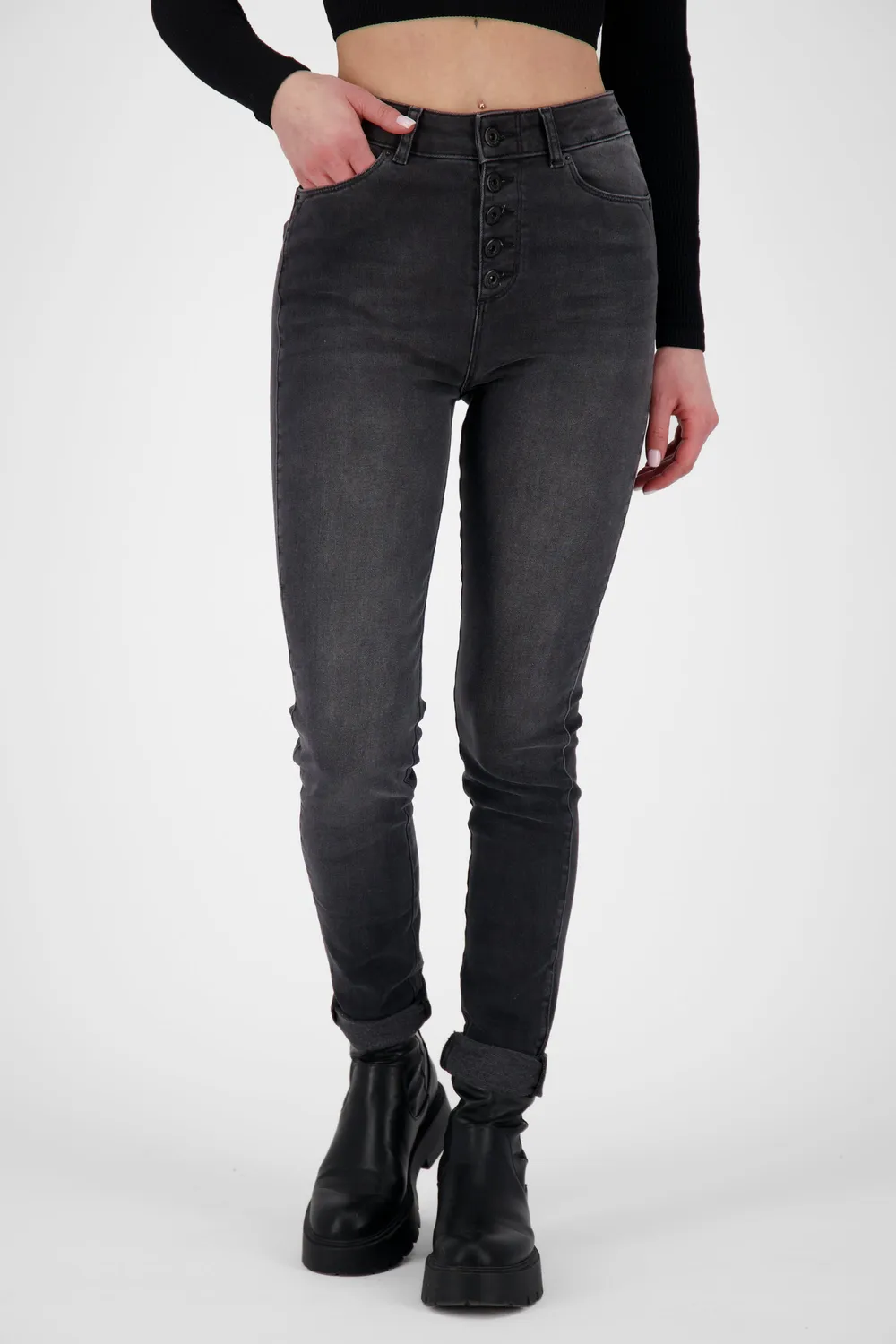 Alife & Kickin LeonoraAK DNM Q Skinnyjeans Damen schwarz elastisch