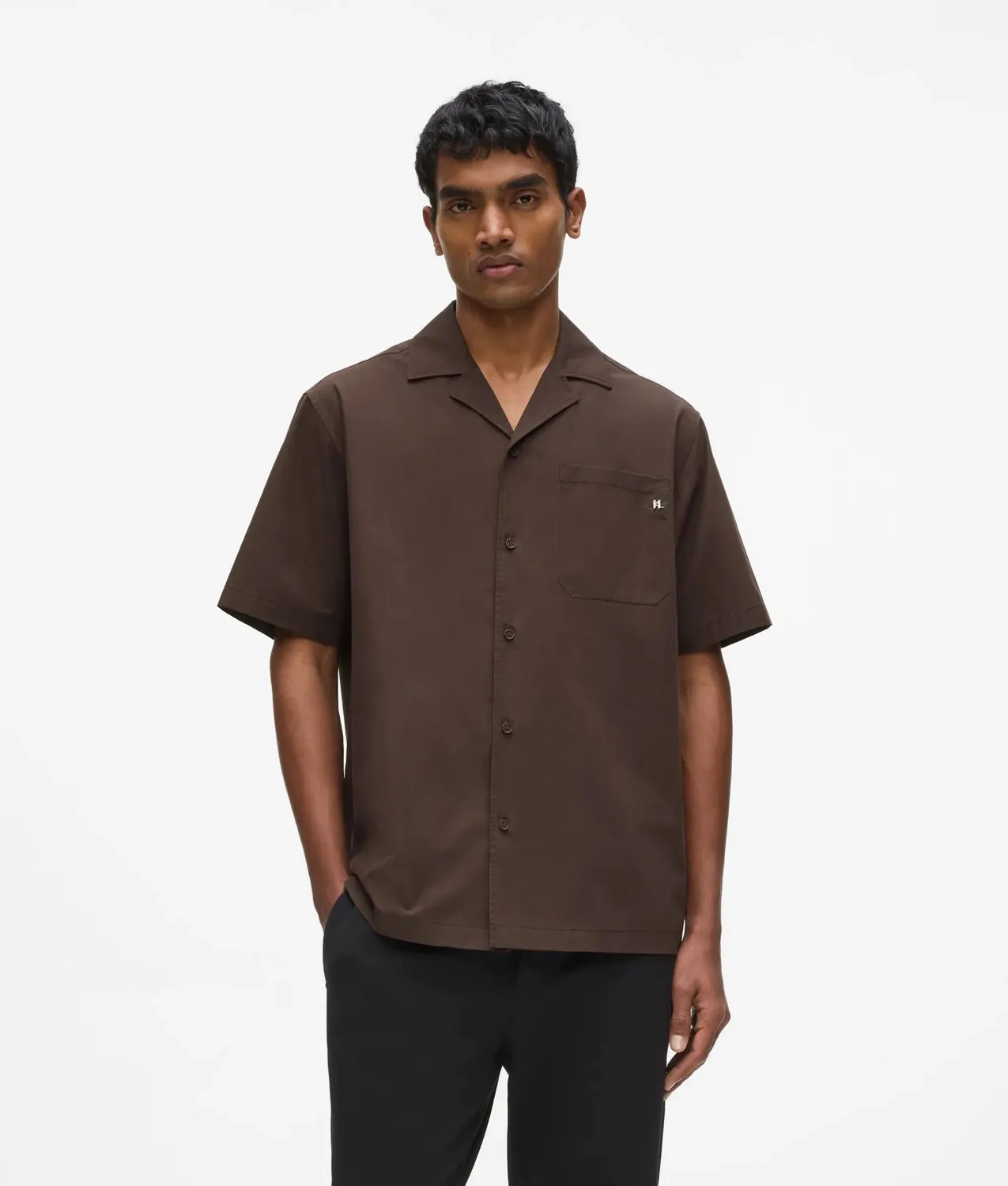 Karl Lagerfeld Bowling Hemd Bio-Baumwolle Relaxed