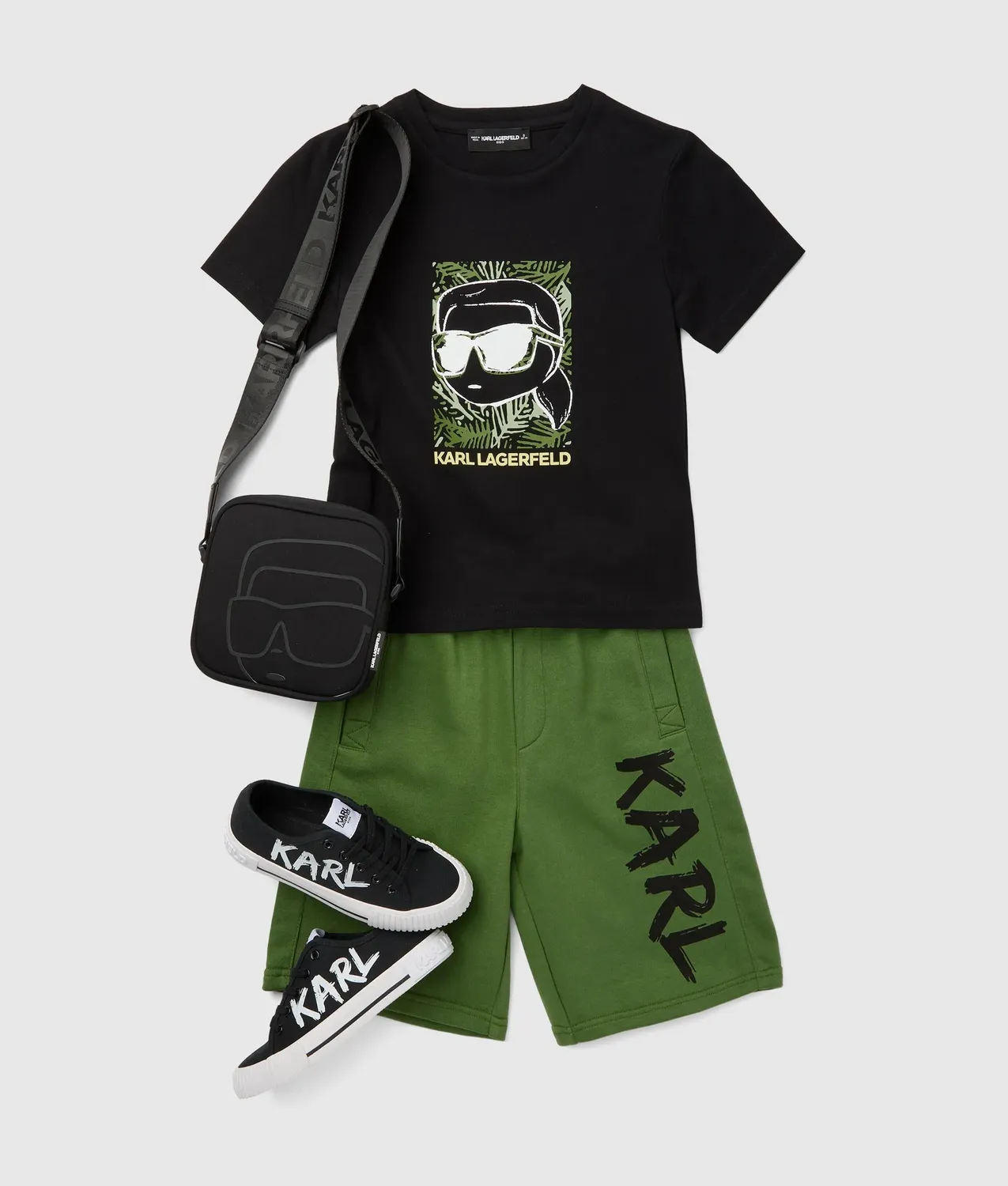 Karl Lagerfeld Graffiti Bermuda Shorts Jungen Baumwolle