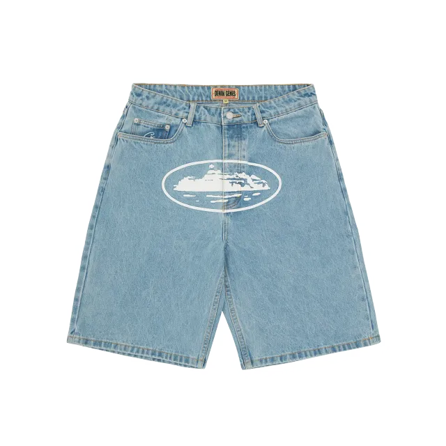 Corteiz Island Denim Short Stonewash gerade