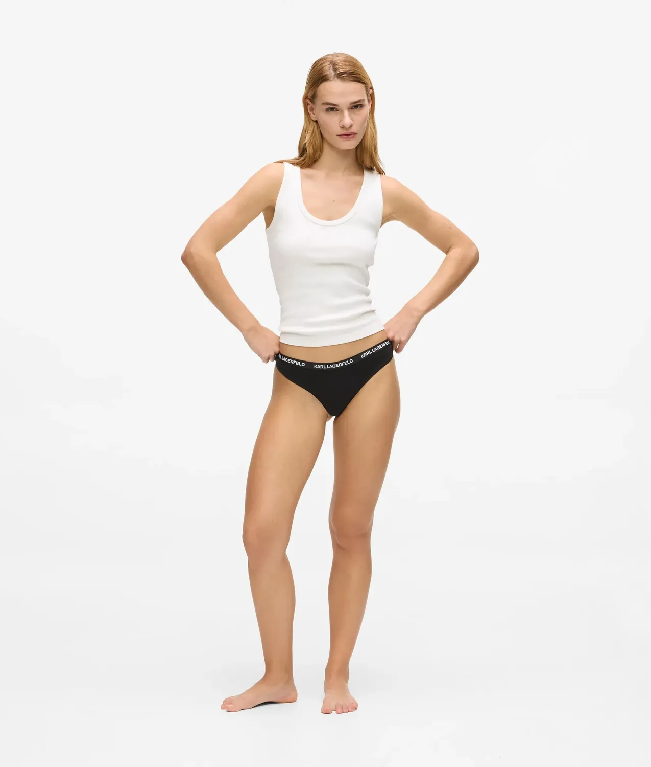 Karl Lagerfeld Logo String 3er-Pack Baumwolle