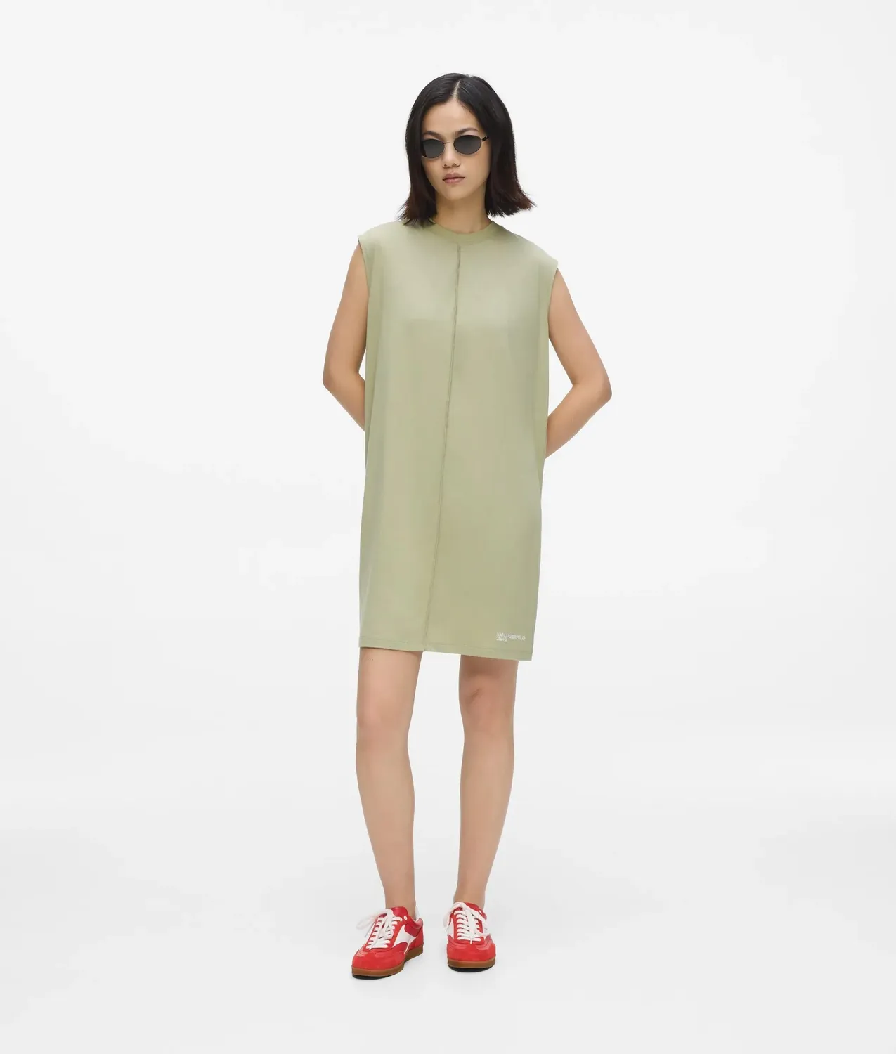 Karl Lagerfeld KL Jeans Raised Seam Tank Kleid Modal