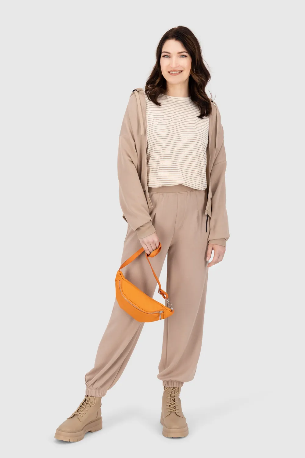 Alife & Kickin LeaAK Z Longsleeve Beige gestreift Baumwolle