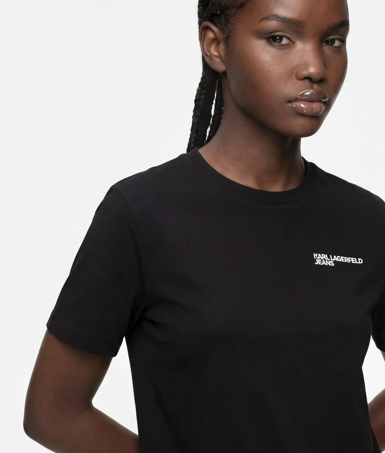 Karl Lagerfeld KL Jeans Tied-Hem T-Shirt mit Logo