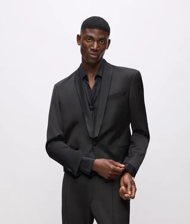 Karl Lagerfeld KL Studio Blazer cropped Satinkragen