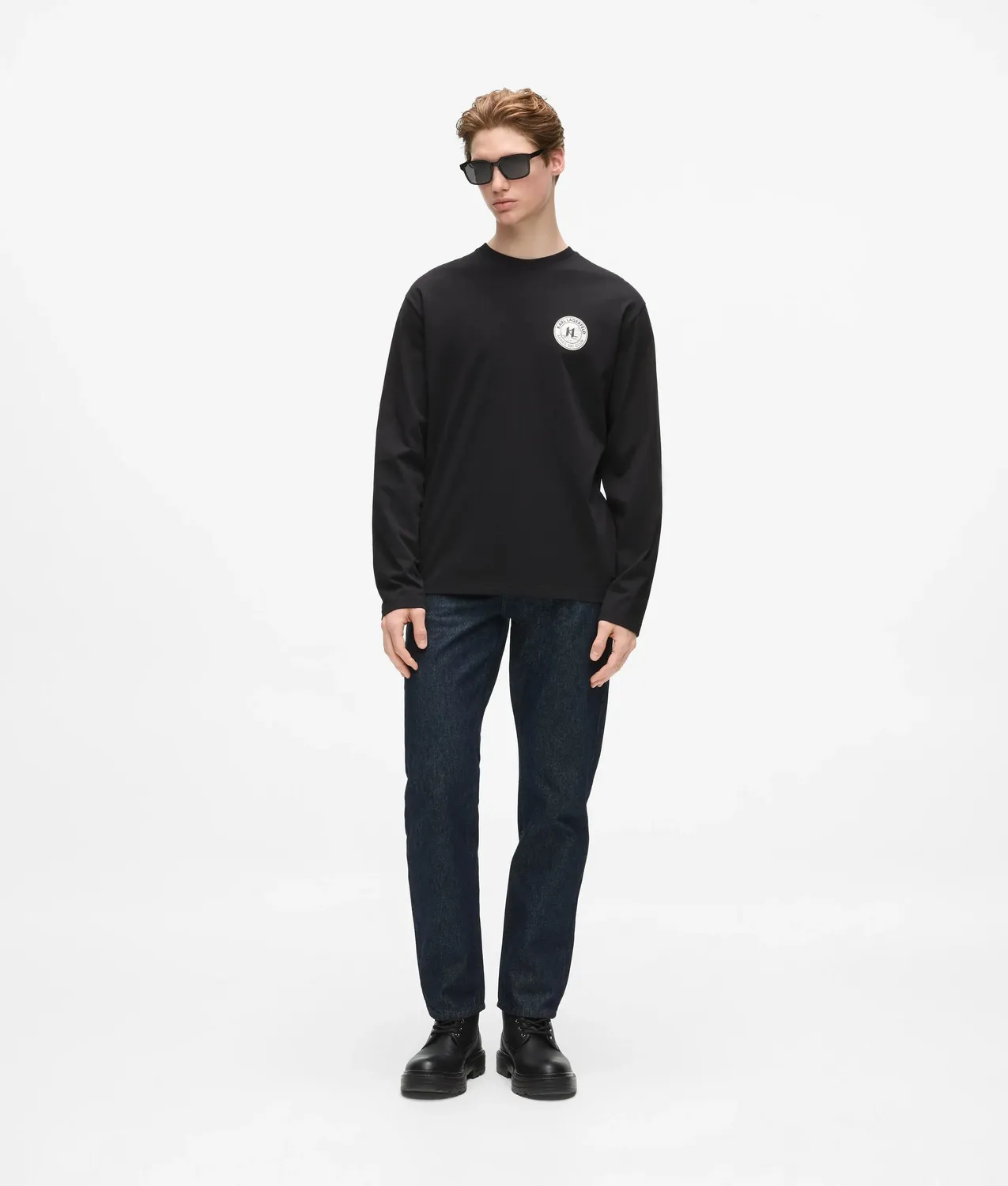 Karl Lagerfeld Après Ski Club Langarmshirt Baumwolle schwarz