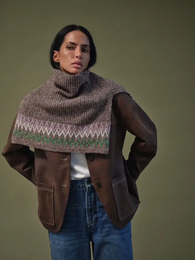 Mos Mosh MMHDarling Knit Tube Loop Jacquard Braun