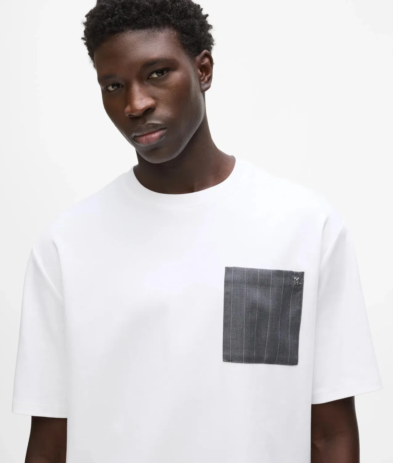 Karl Lagerfeld Pinstripe Pocket T-Shirt Herren Baumwolle