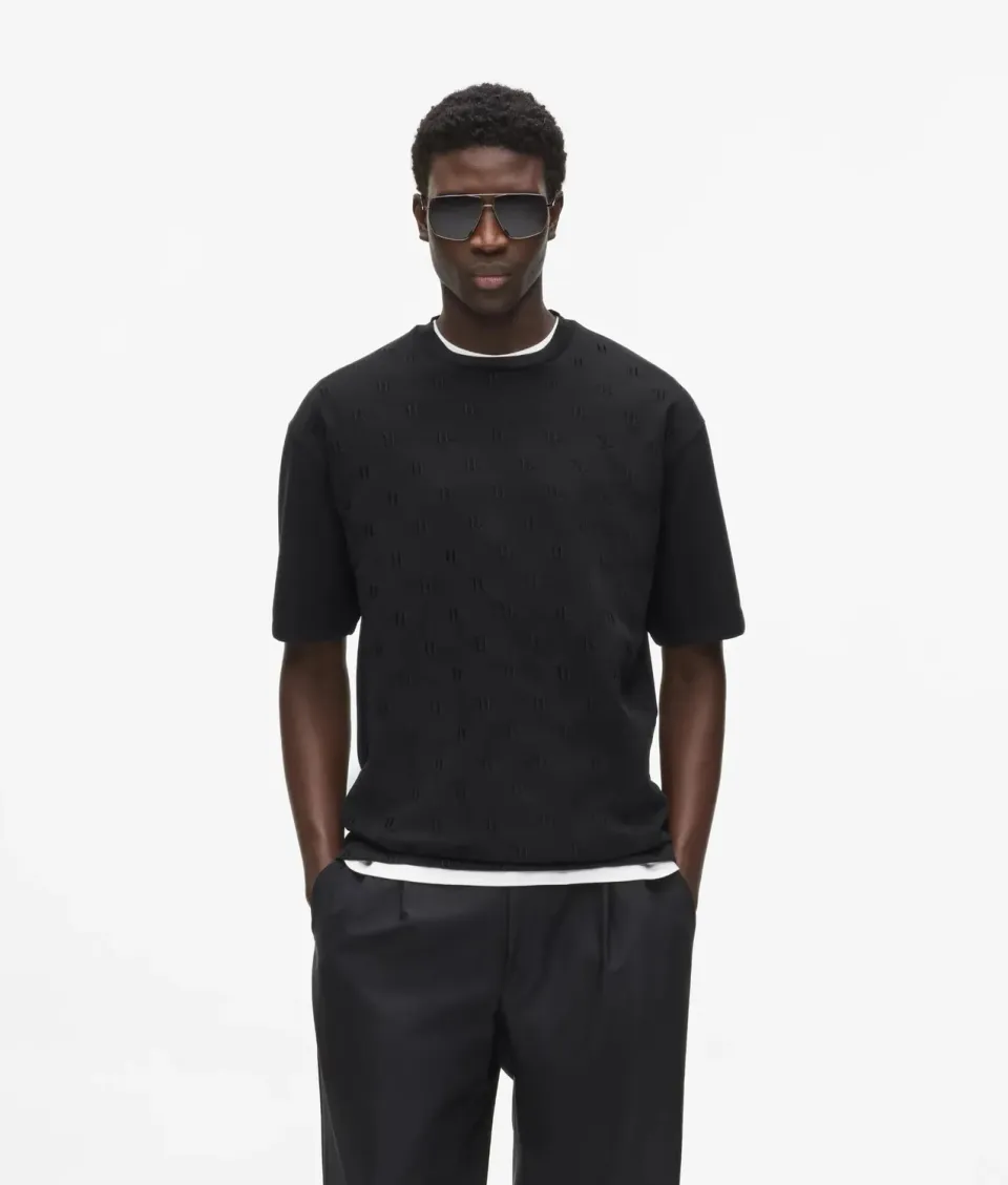 Karl Lagerfeld Monogram Sweater kurzarm Herren
