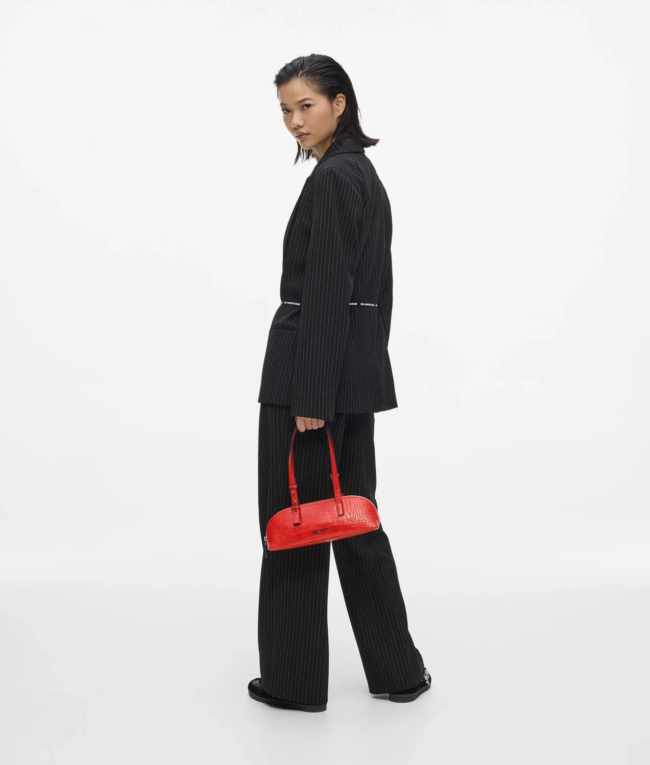 Karl Lagerfeld Croco Schultertasche Umhängetasche Kroko-Optik