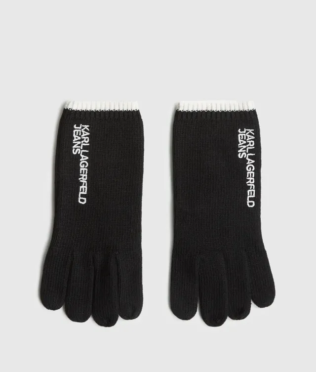 Karl Lagerfeld KL Jeans Logo Handschuhe Wolle