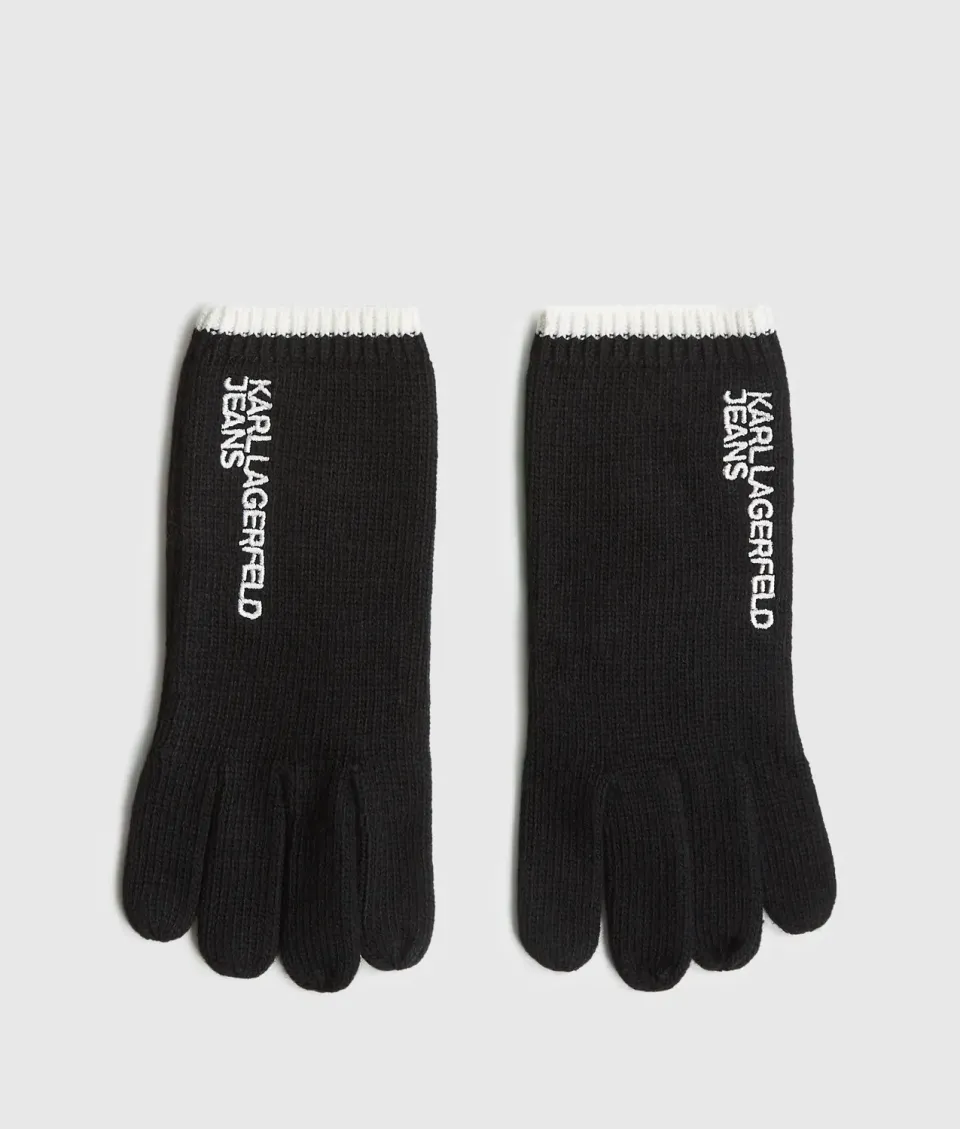 Karl Lagerfeld KL Jeans Logo Handschuhe Wolle
