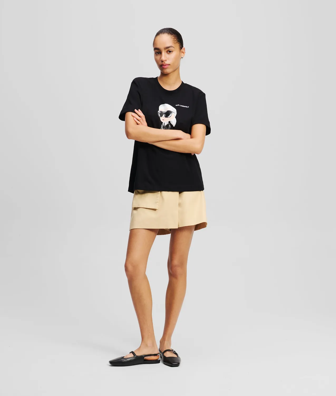 Karl Lagerfeld Ikon Aquarelle T-Shirt Damen Bio