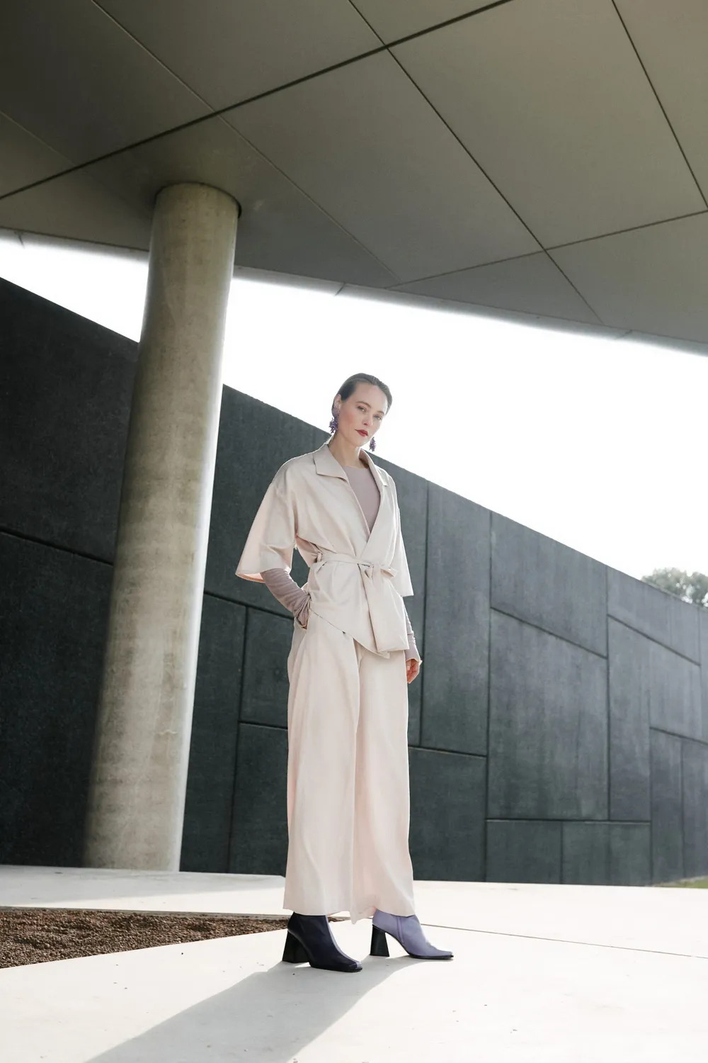 isarti Piega Hose Kaschmir Rosé Bio-Baumwolle Satin