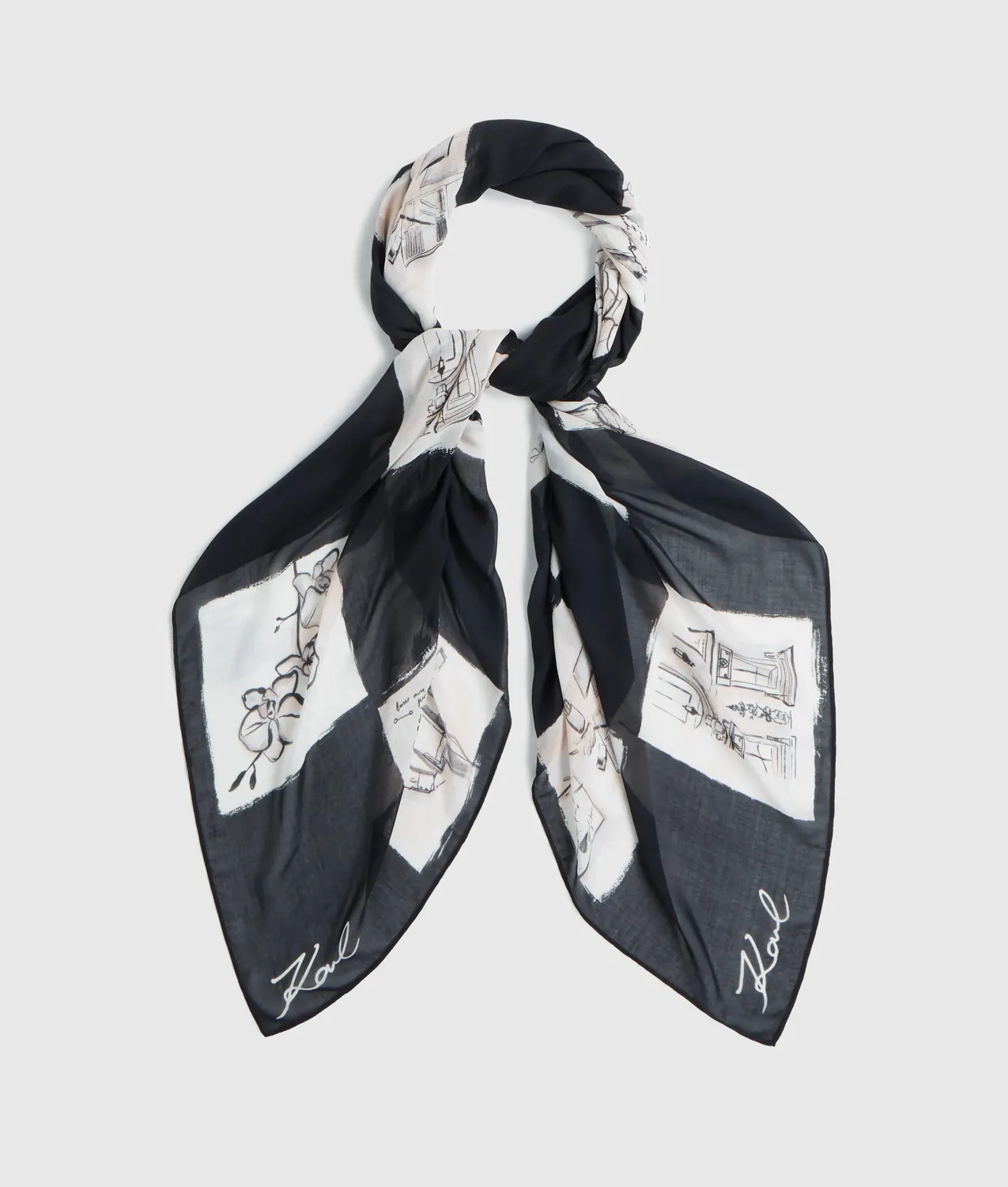 Karl Lagerfeld K/Ballet Schal Karo Modal Einheitsgröße