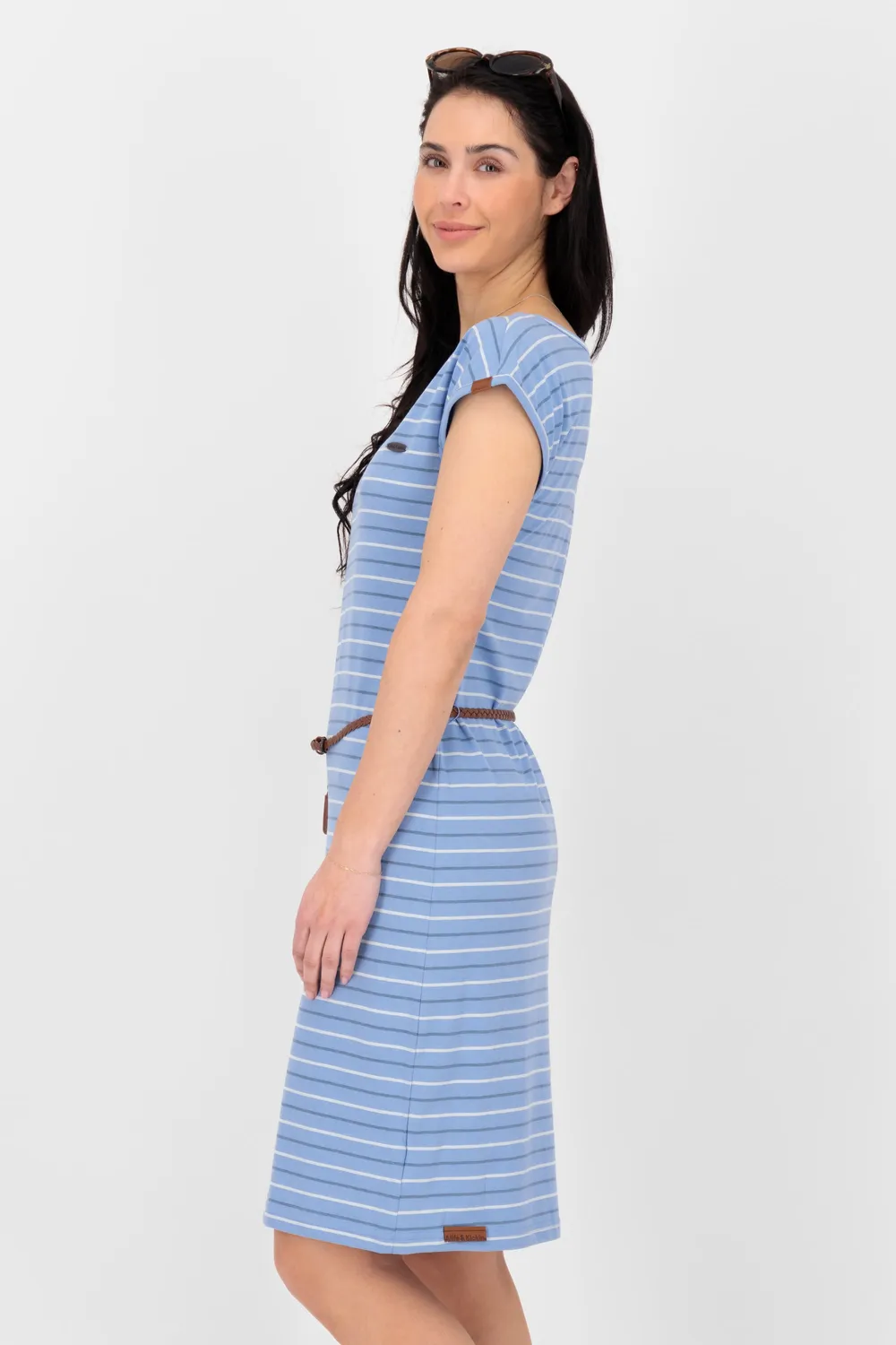 Alife & Kickin ElliAK Z Kleid hellblau gestreift Jersey