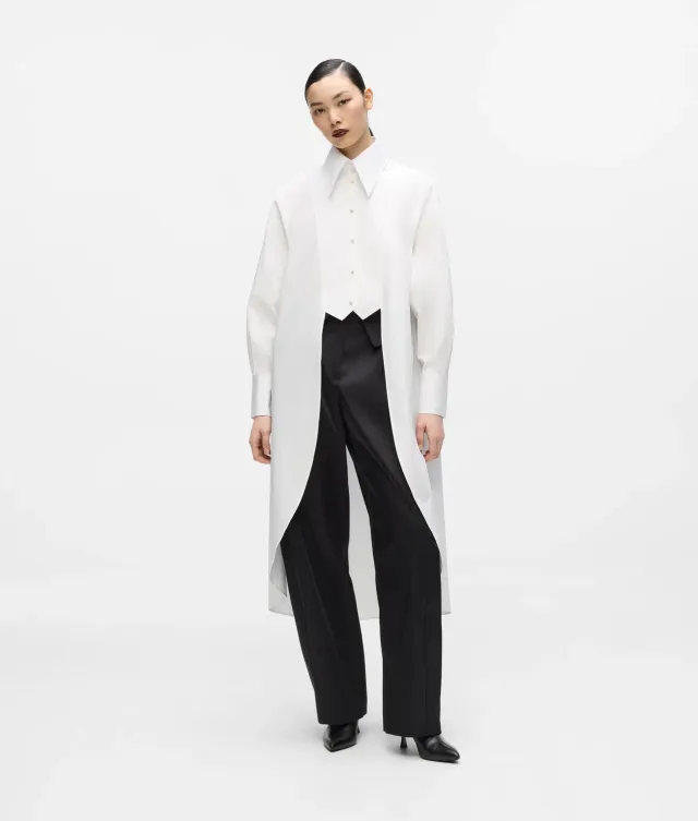 Karl Lagerfeld KL Studio Layered Langhemd Bio-Baumwolle
